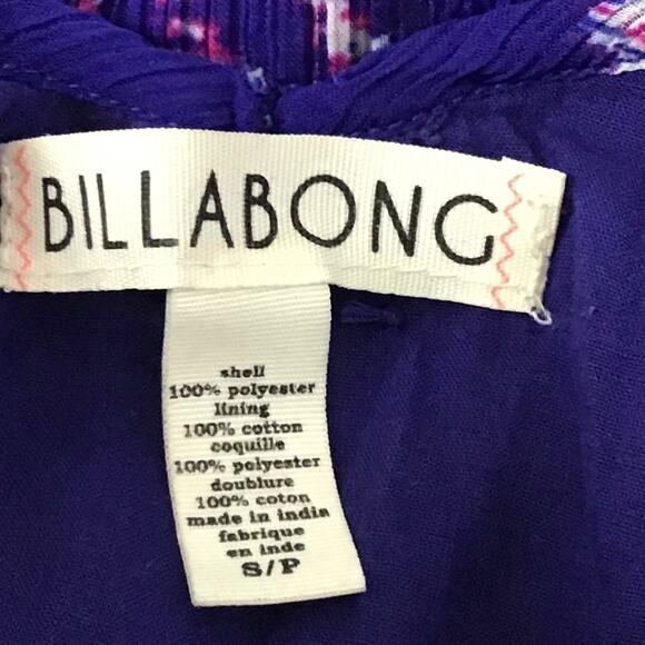 Billabong Rapid Waves Handkerchief Hem Shift Sleeveless Tissue Chiffon Dress S - Picture 12 of 12